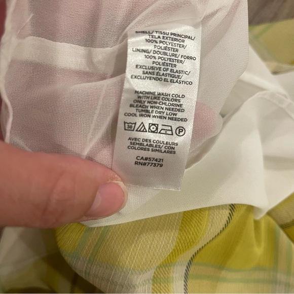 Ann Taylor Women’s Med Blouse Top Smocked Plaid Romance Victorian Academia Sheer - Picture 12 of 14